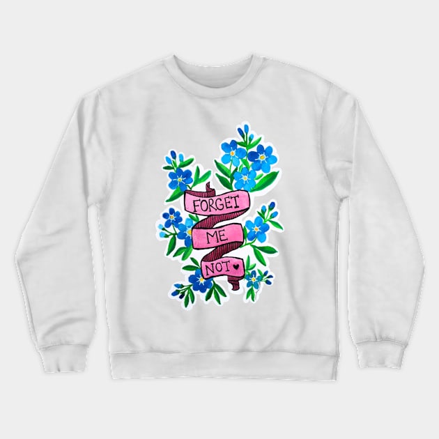 Forget me not blue flowers Crewneck Sweatshirt by SanMade